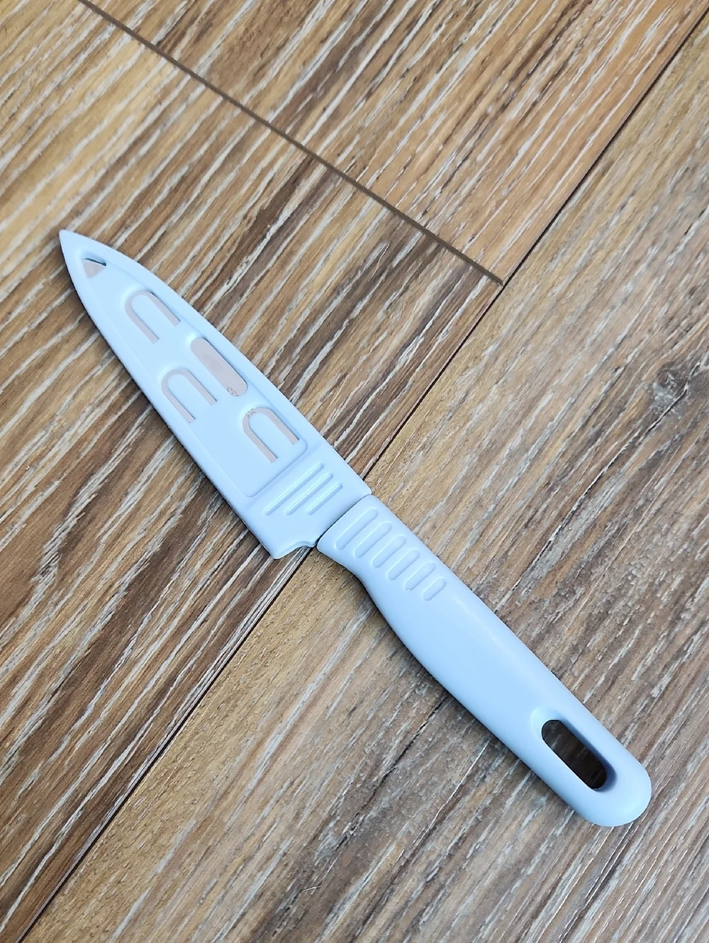 Stainless Steel Knife Blue Plastic Handle & Sheath